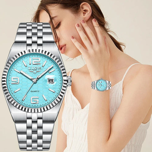 LIGE Elegancia Eterna Luxe – Reloj Clásico para Mujer en Acero Inoxidable con Fecha Automática